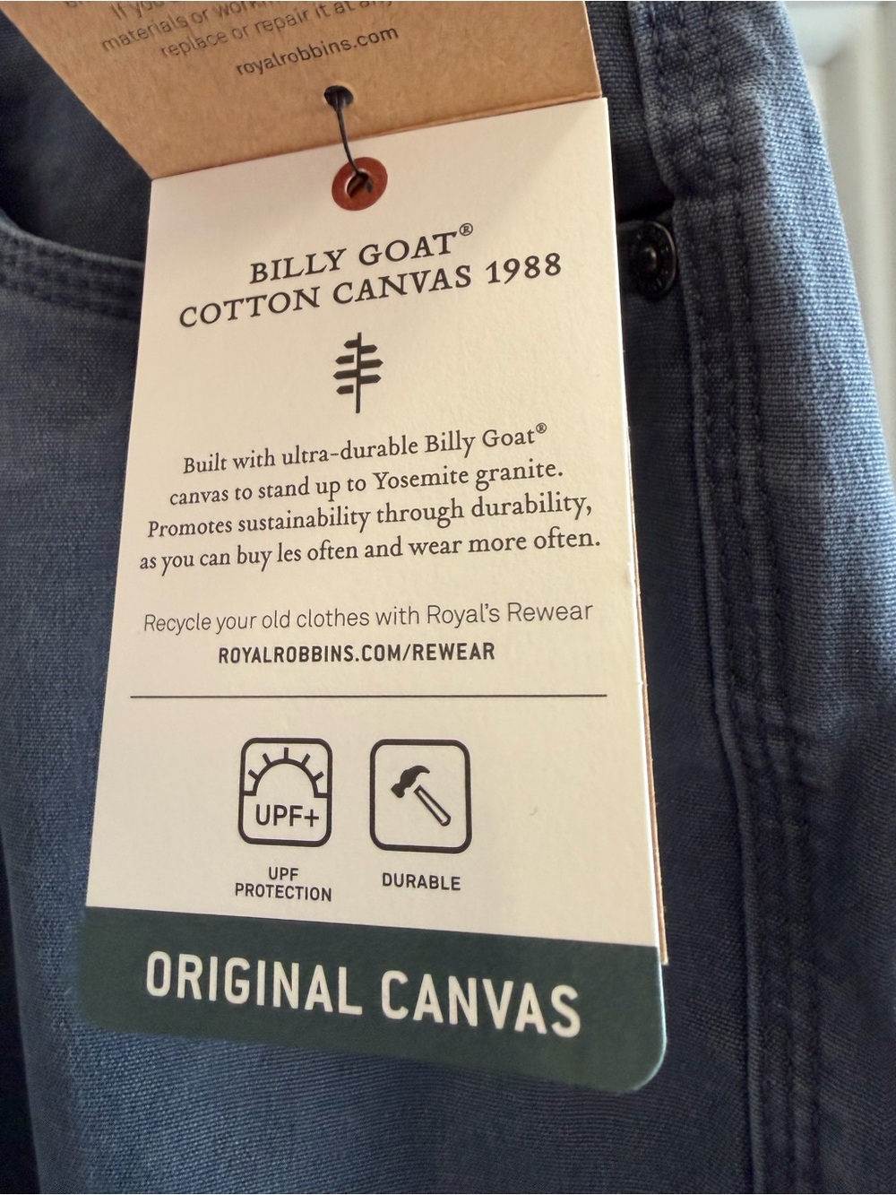 NWT Royal Robbins Billy Goat Stretch Boulder Pants Organic Canvas Size 12 - Picture 8 of 12